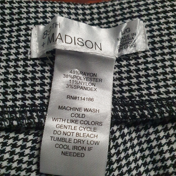 89th & Madison B&W tiny Houndstooth pattern work dress Pants sz Large - Picture 6 of 12